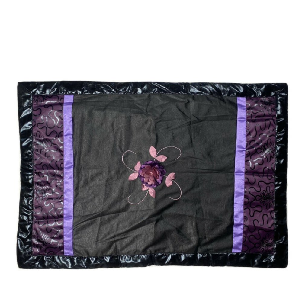 Tache Home 2 Luxury Pillowcases Shams Purple Black